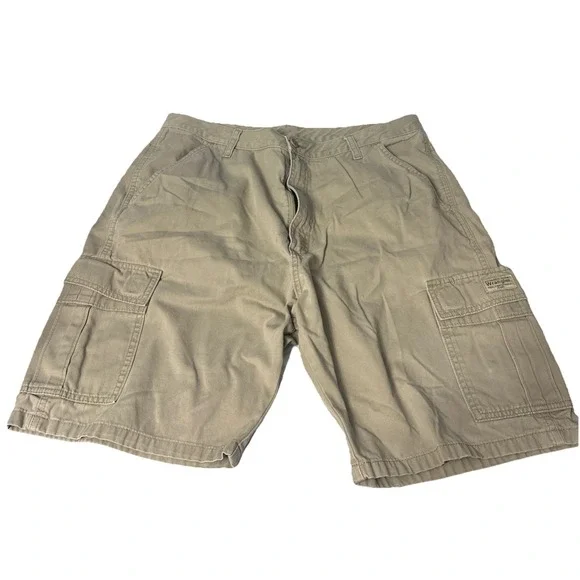 Wrangler Cargo Shorts Mens 34 60BPWGR Khaki Ripstop Outdoor Hiking - Picture 1 of 14